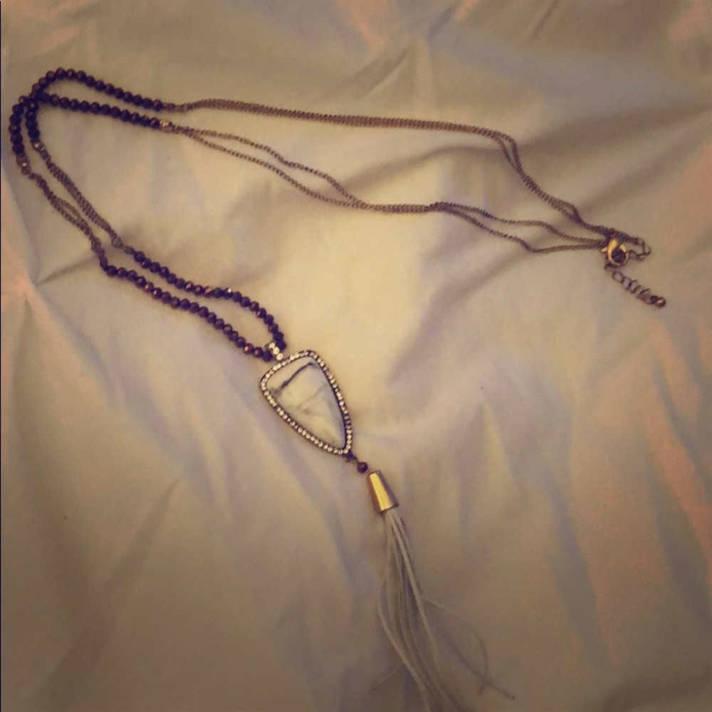Bronze and whit necklace
